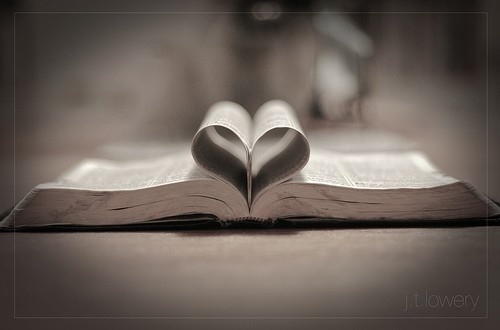 bible with heart